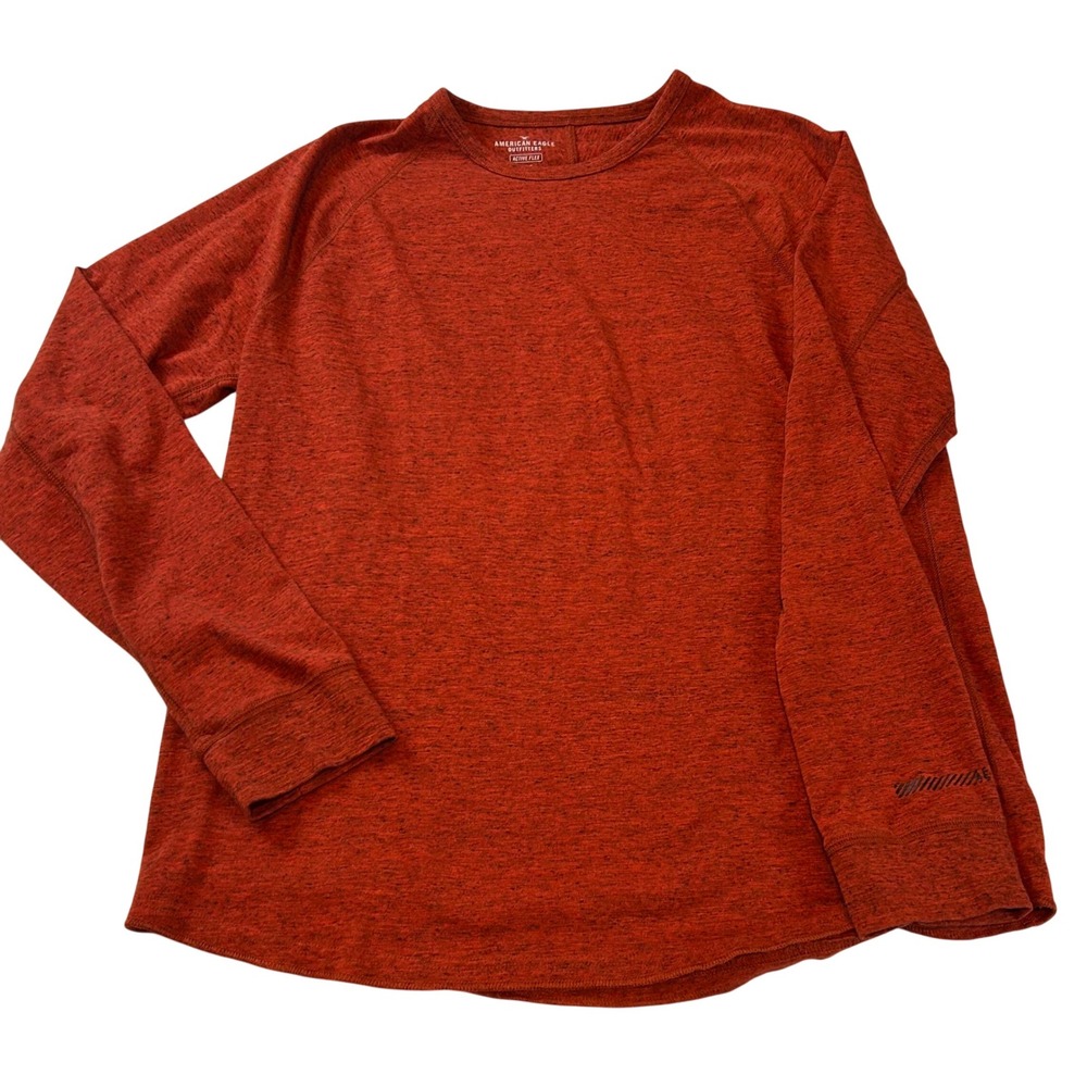American‎ Eagle Outfitters Active Flex Red/Orange Heathered Long Sleeve Shirt L